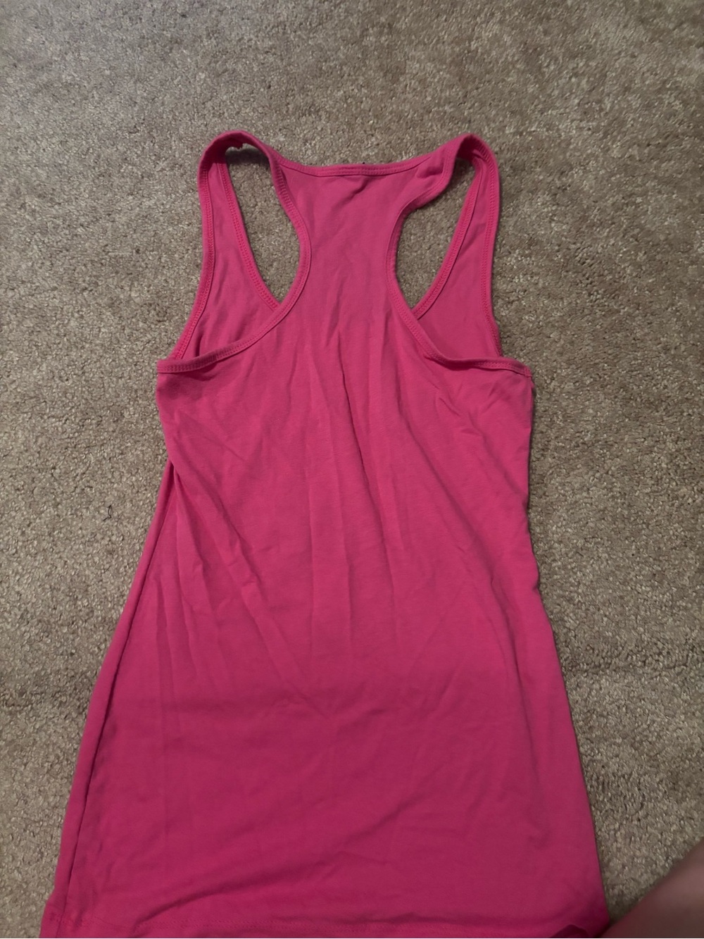 Pink Racerback Tank Top with Checkered Heart Racing Graphic - Picture 2 of 2
